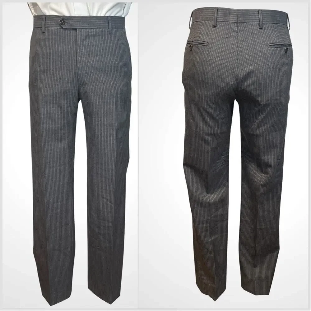 Paul Smith Abbey Road Suit 38R 33x33 Slim Gray Stripe Italian Wool Designer